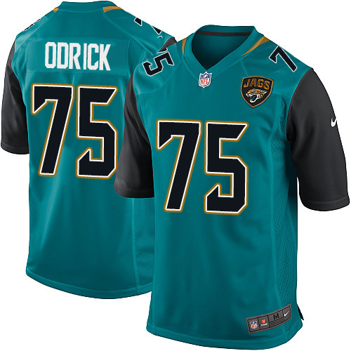 Men's Game Jared Odrick Nike Jersey Teal Green Home - #75 NFL Jacksonville Jaguars